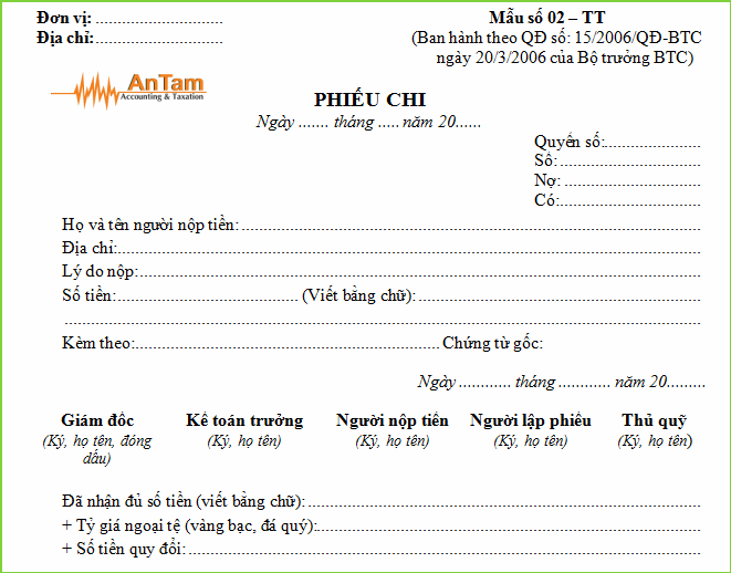 Mẫu Phiếu Thu Tiền File Word ,Excel Quyết Định 15,19,48