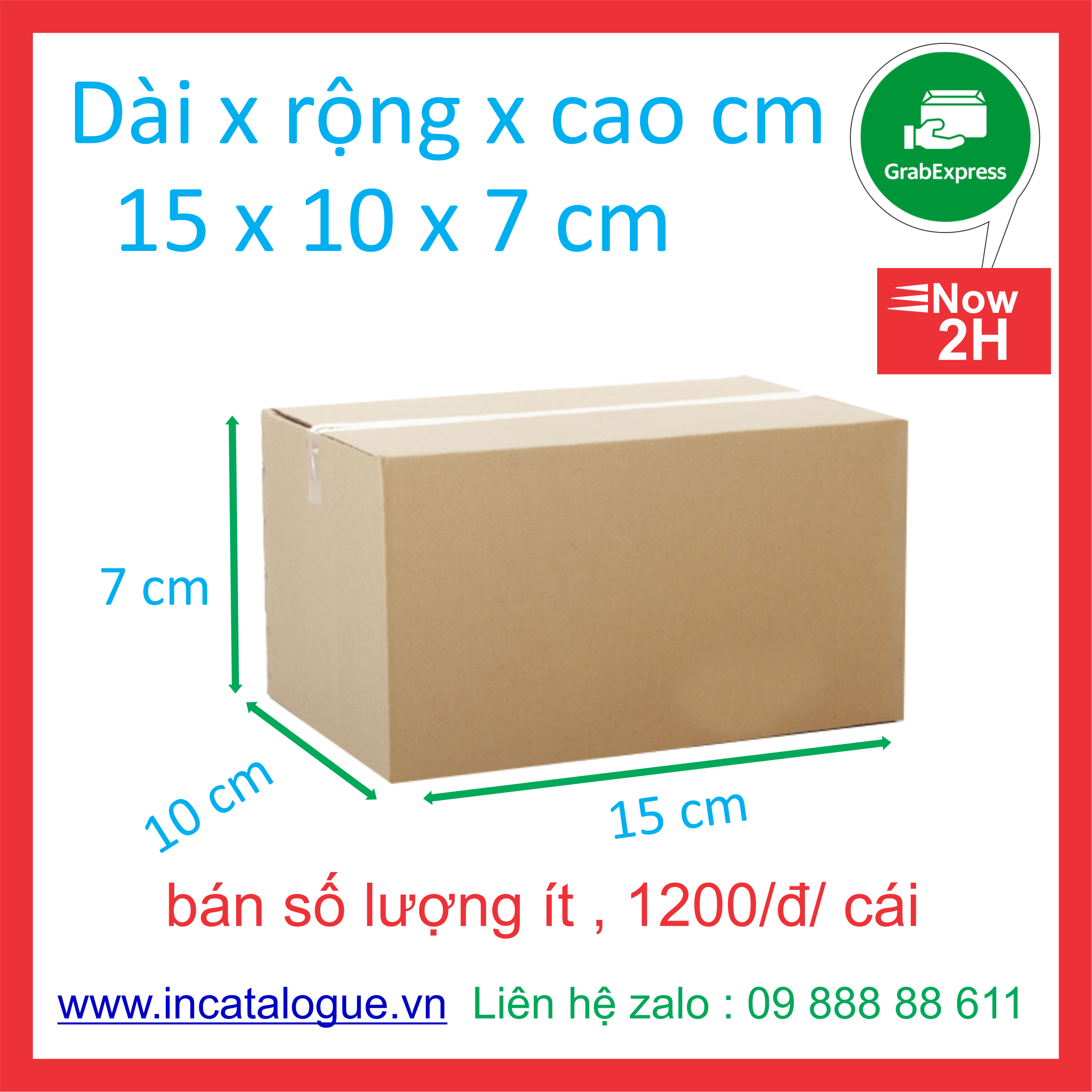 Hộp Carton 15x10x7 cm